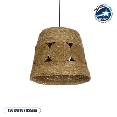 LEDTM® PANIER 204-0170 Boho Κρεμαστό Φωτιστικό Οροφής με Ντουί 1 x E27 AC 220-240V IP20 - Μπεζ - Μ32 x Π32 x Υ30cm