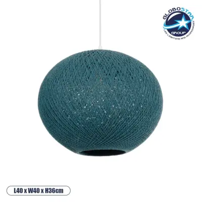 LEDTM® SOLEI 205-0010 Boho Κρεμαστό Φωτιστικό Οροφής με Ντουί 1 x E27 AC 220-240V IP20 - Τιρκουάζ - M40 x Π40 x Υ36cm