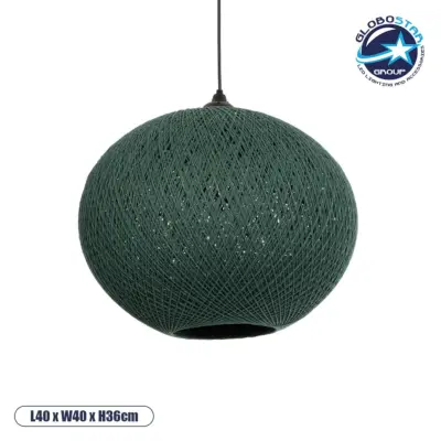 LEDTM® SOLEI 205-0013 Boho Κρεμαστό Φωτιστικό Οροφής με Ντουί 1 x E27 AC 220-240V IP20 - Πράσινο - M40 x Π40 x Υ36cm
