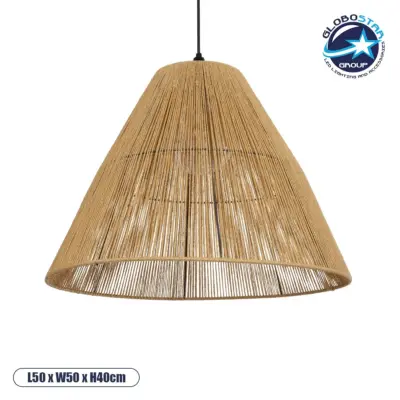 LEDTM® HUTT 205-0018 Boho Κρεμαστό Φωτιστικό Οροφής με Ντουί 1 x E27 AC 220-240V IP20 - Μπεζ - M50 x Π50 x Υ40cm