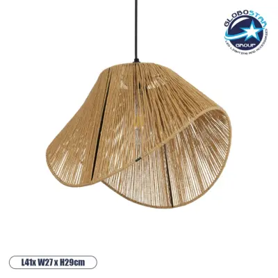 LEDTM® ECLAIR 205-0030 Boho Κρεμαστό Φωτιστικό Οροφής με Ντουί 1 x E27 AC 220-240V IP20 - Μπεζ - M41 x Π27 x Υ29cm