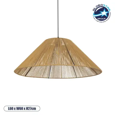 LEDTM® HATA 205-0037 Boho Κρεμαστό Φωτιστικό Οροφής με Ντουί 1 x E27 AC 220-240V IP20 - Μπεζ - M60 x Π60 x Υ27cm