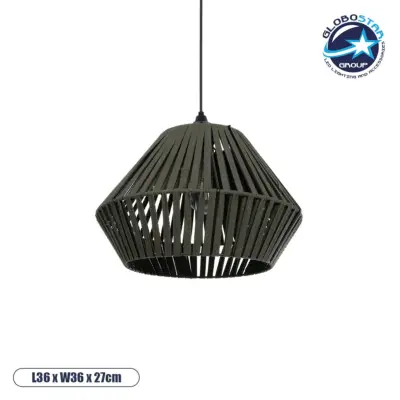 LEDTM® NUI 205-0069 Boho Κρεμαστό Φωτιστικό Οροφής με Ντουί 1 x E27 AC 220-240V IP20 - Πρασίνο - M36 x Π36 x Υ27cm