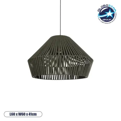 LEDTM® NUI 205-0070 Boho Κρεμαστό Φωτιστικό Οροφής με Ντουί 1 x E27 AC 220-240V IP20 - Πρασίνο - M60 x Π60 x Υ41cm
