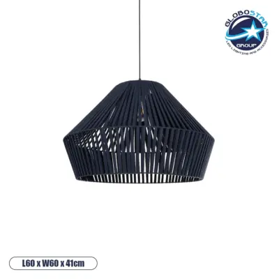 LEDTM® NUI 205-0072 Boho Κρεμαστό Φωτιστικό Οροφής με Ντουί 1 x E27 AC 220-240V IP20 - Μπλε - M60 x Π60 x Υ41cm