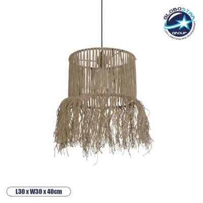 LEDTM® REGEN 205-0074 Boho Κρεμαστό Φωτιστικό Οροφής με Ντουί 1 x E27 AC 220-240V IP20 - Μπεζ - M30 x Π30 x Υ40cm