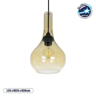 LEDTM® ΤΟΝΕ 206-0035 Μοντέρνο Κρεμαστό Φωτιστικό Οροφής με Ντουί 1 x E27 AC 220-240V IP20 - Mελί - Μ20 x Π20 x Υ36cm
