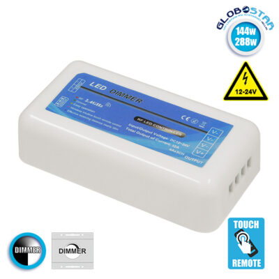 LEDTM® DIMMERGROUP 73314 Δέκτης Dimmer με 1 x 12A 288W Κανάλι DC 12-24V 12A 288W Max IP20 - RF2.4Ghz Group Zone - Μ8.5 x Π4.5 x Υ2.5cm - 2 Χρόνια Εγγύηση