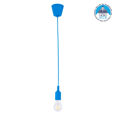 LEDTM® CABLITO 61558 Μοντέρνο Κρεμαστό Φωτιστικό Οροφής με Ντουί 1 x E27 AC 220-240V IP20 - Μπλε - Μ4 x Π4 x Υ110cm