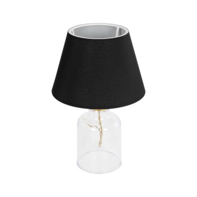 Alternative view of LEDTM® TRANS 204-0054 Μοντέρνο Επιτραπέζιο Φωτιστικό Πορτατίφ με Ντουί 1 x E27 AC 220-240V IP20 - Διάφανο & Μαύρο - Μ22 x Π22 x Υ34cm