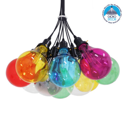 LEDTM® PARTY 01509 Μοντέρνο Κρεμαστό Φωτιστικό Οροφής με Ντουί 10 x E27 AC 220-240V IP20 - Πολύχρωμο - Μ59 x Π59 x Υ30cm