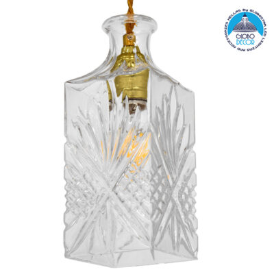 LEDTM® WHISKEY 01516 Vintage Κρεμαστό Φωτιστικό Οροφής με Ντουί 1 x E27 AC 220-240V IP20 - Διάφανο - Μ10 x Π10 x Υ24cm