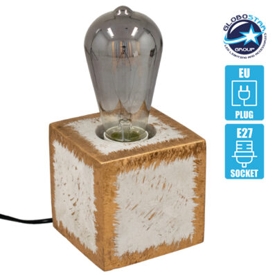 LEDTM® CEMENT 99403 Μοντέρνο Επιτραπέζιο Φωτιστικό Πορτατίφ με Ντουί 1 x E27 AC 220-240V IP20 - Χρυσό & Γκρι - M10 x Π10 x Υ10cm