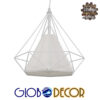 LEDTM® KAIRI 01619 Μοντέρνο Κρεμαστό Φωτιστικό Οροφής με Ντουί 1 x E27 AC 220-240V IP20 - Λευκό - Μ38 x Π38 x Υ39cm