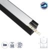 LEDTM® ALP-LINEAR BRIGHTRAIL 61775-3M Επιφανειακό / Κρεμαστό / Επιτοίχιο Προφίλ Αλουμινίου με Λευκό Γαλακτερό Πατητό Κάλυμμα για Ταινίες LED IP20 - Μαύρο Ματ - Μ300 x Π5 x Υ7.5cm