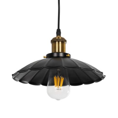 LEDTM® MARGI 999-0229 Vintage Κρεμαστό Φωτιστικό Οροφής με Ντουί 1 x E27 AC 220-240V IP20 - Μαύρο & Χρυσό - Μ26 x Π26 x Υ14cm