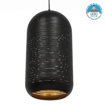 LEDTM® JANIS 01591 Μοντέρνο Κρεμαστό Φωτιστικό Οροφής με Ντουί 1 x E27 AC 220-240V IP20 - Μαύρο & Χρυσό - Μ20 x Π20 x Υ41cm