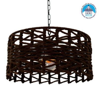 LEDTM® VERA 00920 Boho Κρεμαστό Φωτιστικό Οροφής με Ντουί 1 x E27 AC 220-240V IP20 - Καφέ - Μ50 x Π50 x Υ30cm