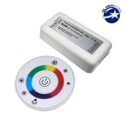 Ασύρματος LED RGB Controller με Λευκό Στρογγυλό Χειριστήριο Αφής 2.4G 12v (192w) - 24v (384w) DC LEDTM 77545