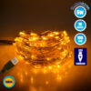 79712 Διακοσμητική Γιρλάντα 10 Μέτρων 100 LED USB 5 Volt 6 Watt με Χάλκινο Συρμάτινο Καλώδιο Θερμό Λευκό 1600K