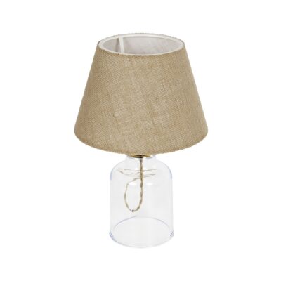 Alternative view of LEDTM® TRANS 204-0055 Μοντέρνο Επιτραπέζιο Φωτιστικό Πορτατίφ με Ντουί 1 x E27 AC 220-240V IP20 - Διάφανο & Μπεζ - Μ22 x Π22 x Υ34cm