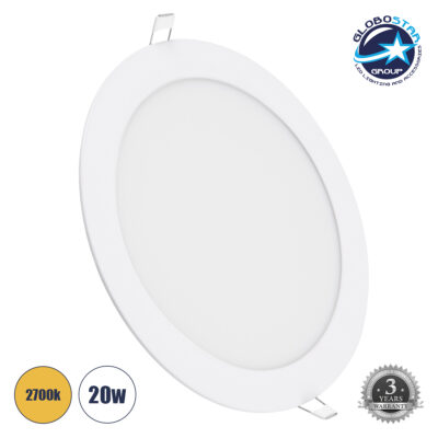 LEDTM® PANELO 60190 Χωνευτό Panel Οροφής LED 20W 2060lm 120° AC 220-240V IP20 Θερμό Λευκό 2700K - Lumileds SMD Chip & TÜV SÜD Driver - Λευκό Γαλακτερό - Μ22.2 x Π22.2 x Υ1.9cm / Q20cm - 3 Χρόνια Εγγύηση