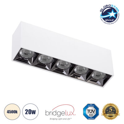 LEDTM® LUMINAR 60330 Downlight Σποτ LED 20W 2800lm 36° AC 220-240V IP20 Φυσικό Λευκό 4500K - Osram SMD Chip & TÜV SÜD Driver - Λευκό Ματ - Μ19.5 x Π4.2 x Υ6.6cm - 5 Χρόνια Εγγύηση