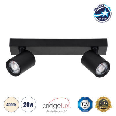 LEDTM® LEONARDO 60346 Μοντέρνο Φωτιστικό Οροφής LED 20W 2400lm 60° AC 220-240V IP20 Φυσικό Λευκό 4500K - Bridgelux COB - Μαύρο - Μ32 x Π7 x Υ11.8cm - 5 Χρόνια Εγγύηση