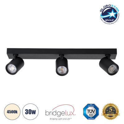 LEDTM® LEONARDO 60348 Μοντέρνο Φωτιστικό Οροφής LED 30W 3600lm 60° AC 220-240V IP20 Φυσικό Λευκό 4500K - Bridgelux COB - Μαύρο - Μ52 x Π7 x Υ11.8cm - 5 Χρόνια Εγγύηση