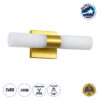 LEDTM® ANAIS 60409 Μοντέρνο Φωτιστικό Τοίχου - Απλίκα Καθρέπτη Μπάνιου με Ντουί 2 x G9 AC 220-240V IP44 - Χρυσό Βούρτσας & Λευκό - Μ34 x Π12 x Υ11cm
