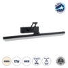 LEDTM® MARA 60446 Μοντέρνο Φωτιστικό Τοίχου - Απλίκα Καθρέπτη Μπάνιου LED 12W 1400lm 120° AC 220-240V IP20 Φυσικό Λευκό 4500K - Lumileds SMD Chip & TÜV SÜD Driver - Μαύρο Ματ - Μ60 x Π15 x Υ13cm - 3 Χρόνια Εγγύηση