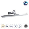 LEDTM® MARA 60447 Μοντέρνο Φωτιστικό Τοίχου - Απλίκα Καθρέπτη Μπάνιου LED 12W 1400lm 120° AC 220-240V IP20 Φυσικό Λευκό 4500K - Lumileds SMD Chip & TÜV SÜD Driver - Νίκελ Χρώμιο - Μ60 x Π15 x Υ13cm - 3 Χρόνια Εγγύηση