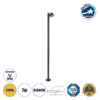 LEDTM® GARDENIA 60510 Φωτιστικό Κήπου - Πάρκου - Πλατείας - Κολωνάκι Αρχιτεκτονικού Φωτισμού Εξωτερικού Χώρου LED 7W 700lm 60° AC220-240V Αδιάβροχο IP65 - Σώμα Αλουμινίου & Tempered Glass - Μ15 x Π18 x Υ180cm - Θερμό Λευκό 2700K - Γκρι Ανθρακί - Bridgelux Chip - 5 Years Warranty