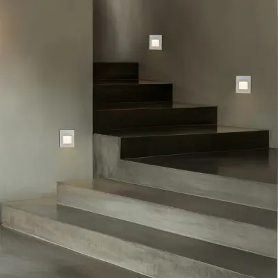 kelvo® STEPART KLV-101-0079 Χωνευτό Φωτιστικό Σκαλοπατιού / Διαδρόμου LED 3W 375lm 45° AC 220-240V Αδιάβροχο IP65 Θερμό Λευκό 2700K - Lumileds SMD Chip & TÜV SÜD Driver - Λευκό Ματ - Μ8.5 x Π5 x Υ8.5cm / Q6.7 x 6.7cm - 5 Χρόνια Εγγύηση