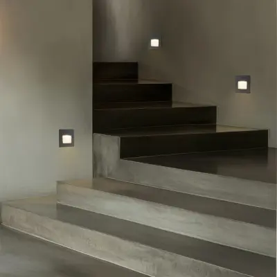 kelvo® STEPART KLV-101-0078 Χωνευτό Φωτιστικό Σκαλοπατιού / Διαδρόμου LED 3W 375lm 45° AC 220-240V Αδιάβροχο IP65 Θερμό Λευκό 2700K - Lumileds SMD Chip & TÜV SÜD Driver - Γκρι Ανθρακί Ματ - Μ8.5 x Π5 x Υ8.5cm / Q6.7 x 6.7cm - 5 Χρόνια Εγγύηση