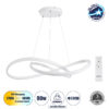 LEDTM® DEXTER 60914 Μοντέρνο Κρεμαστό Φωτιστικό Οροφής LED 90W 10080lm 300° AC 220-240V IP20 Ρυθμιζόμενο Λευκό CCT με Χειριστήριο από 2700K έως 6000K Dimmable - Lumileds SMD Chip - Λευκό Ματ - Μ73 x Π73 x Υ16cm - 3 Χρόνια Εγγύηση