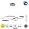 LEDTM® DEXTER 60915 Μοντέρνο Κρεμαστό Φωτιστικό Οροφής LED 90W 10080lm 300° AC 220-240V IP20 Ρυθμιζόμενο Λευκό CCT με Χειριστήριο από 2700K έως 6000K Dimmable - Lumileds SMD Chip - Σατινέ Νίκελ Βούρτσας - Μ73 x Π73 x Υ16cm - 3 Χρόνια Εγγύηση