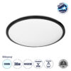 LEDTM® TUFFIN 60998 Φωτιστικό Πλαφονιέρα Οροφής LED 36W 4140lm 120° AC 220-240V Αδιάβροχο IP54 Ψυχρό Λευκό 6000K - Lumileds SMD Chip - Μαύρο Ματ & Λευκό Γαλακτερό - Μ48 x Π48 x Υ6.5cm - 3 Χρόνια Εγγύηση