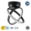 LEDTM® AMELIA 61052 Μοντέρνο Φωτιστικό Οροφής LED 20W 2400lm 300° AC 220-240V IP20 Ρυθμιζόμενο Λευκό CCT με On/Off 2700K/4500K/6000K - Lumileds SMD Chip - Μαύρο Ματ - Μ24.5 x Π16 x Υ25cm - 3 Χρόνια Εγγύηση