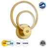 LEDTM® FREDDIE 61078 Μοντέρνο Φωτιστικό Τοίχου - Απλίκα LED 15W 1080lm 300° AC 220-240V IP20 Ρυθμιζόμενο Λευκό CCT με On/Off 2700K/4500K/6000K - Lumileds SMD Chip - Χρυσό Βούρτσας - Μ20 x Π7.5 x Υ25cm - 3 Χρόνια Εγγύηση