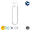 LEDTM® ILDI 61089 Μοντέρνο Κρεμαστό Φωτιστικό Οροφής LED 12W 1440lm 300° AC 220-240V IP20 Ρυθμιζόμενο Λευκό CCT με On/Off 2700K/4500K/6000K - Lumileds SMD Chip - Λευκό Ματ - Μ10 x Π2.3 x Υ38cm - 3 Χρόνια Εγγύηση