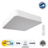 LEDTM® KAMALA 61207-S Μοντέρνο Φωτιστικό Οροφής LED 67W 7370lm 120° AC 220-240V IP20 Ρυθμιζόμενο Λευκό CCT με Χειριστήριο από 2700K έως 6000K Dimmable - Lumileds SMD Chip - Λευκό Ματ - Μ40 x Π40 x Υ8cm - 3 Χρόνια Εγγύηση