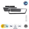 LEDTM® SQUARO 61231 Μοντέρνο Φωτιστικό Οροφής LED 75W 8400lm 360° AC 220-240V IP20 Ρυθμιζόμενο Λευκό CCT με Χειριστήριο από 2700K έως 6000K Dimmable - Lumileds SMD Chip - Μαύρο Ματ - Μ48.5 x Π51 x Υ9cm - 3 Χρόνια Εγγύηση