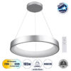 LEDTM® SALEM 61246 Μοντέρνο Κρεμαστό Φωτιστικό Οροφής LED 105W 12075lm 120° AC 220-240V IP20 Ρυθμιζόμενο Λευκό CCT με Χειριστήριο από 2700K έως 6000K Dimmable - Lumileds SMD Chip - Γκρι - Μ60 x Π60 x Υ6cm - 3 Χρόνια Εγγύηση