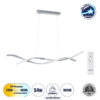 LEDTM® MORALES 61277 Μοντέρνο Κρεμαστό Φωτιστικό Οροφής LED 54W 6048lm 300° AC 220-240V IP20 Ρυθμιζόμενο Λευκό CCT με Χειριστήριο από 2700K έως 6000K Dimmable - Lumileds SMD Chip - Νίκελ Βούρτσας - Μ90 x Π14 x Υ14cm - 3 Χρόνια Εγγύηση