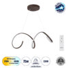 LEDTM® SPIRALE 61287 Μοντέρνο Κρεμαστό Φωτιστικό Οροφής LED 75W 8400lm 300° AC 220-240V IP20 Ρυθμιζόμενο Λευκό CCT με Χειριστήριο από 2700K έως 6000K Dimmable - Lumileds SMD Chip - Καφέ Ματ - Μ72 x Π25 x Υ30cm - 3 Χρόνια Εγγύηση