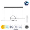 LEDTM® TEREZA 61288 Μοντέρνο Κρεμαστό Φωτιστικό Οροφής LED 67W 7504lm 300° AC 220-240V IP20 Ρυθμιζόμενο Λευκό CCT με Χειριστήριο από 2700K έως 6000K Dimmable - Lumileds SMD Chip - Μαύρο Ματ - Μ110 x Π4.5 x Υ34cm - 3 Χρόνια Εγγύηση