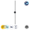LEDTM® DIADEM 61333 Μοντέρνο Φωτιστικό Τοίχου - Απλίκα LED 18W 2160lm 120° AC 220-240V IP20 Ρυθμιζόμενο Λευκό CCT με On/Off 2700K/4500K/6000K - Lumileds SMD Chip - Μαύρο Ματ - Μ10 x Π4 x Υ120cm - 3 Χρόνια Εγγύηση