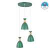 LEDTM® AVA 61575 Μοντέρνο Κρεμαστό Φωτιστικό Οροφής με Ντουί 3 x E27 AC 220-240V IP20 - Πράσινο & Μπεζ - Μ35 x Π35 x Υ130cm