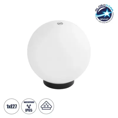 LEDTM® AGROS 61594 Φωτιστικό Κήπου με Ντουί 1 x E27 AC 220-240V Αδιάβροχο IP65 - Λευκό & Μάυρο - Μ20 x Π20 x Υ22cm